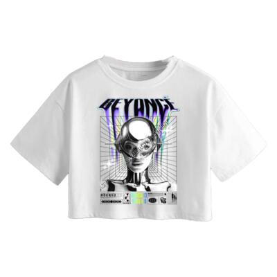 Beyonce Robot Off White Crop Too Miniatura