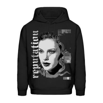 Reputation Taylor Black and White Hoodie Miniatura