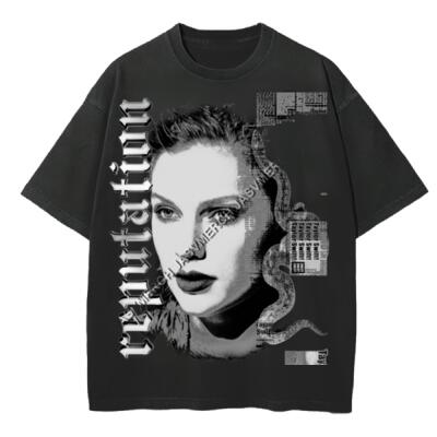 Reputation Taylor Black and White Oversized Peso Completo Miniatura