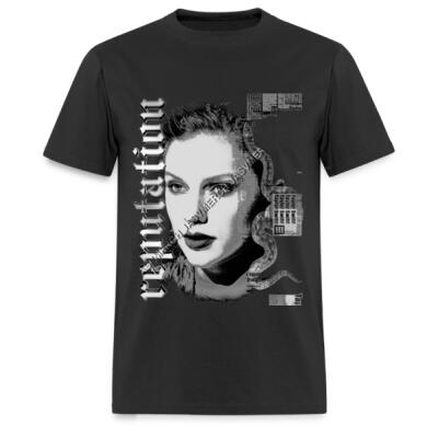 Reputation Taylor Black and White Playera Regular Miniatura