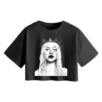 Christina Aguilera Dark Crop Top Miniatura