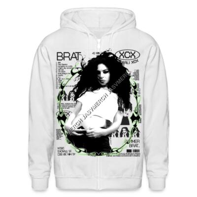 Charli XCX BRAT ALBUM Zip up Hoodie Miniatura