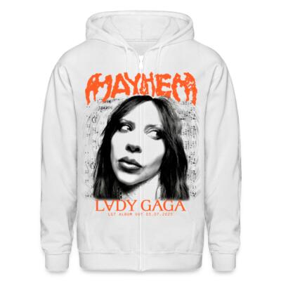 Mayhem White 2 Zip Up Hoodie Miniatura