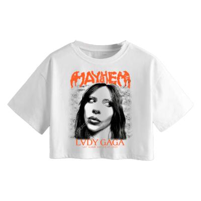 Mayhem White 2 CROP TOP Miniatura