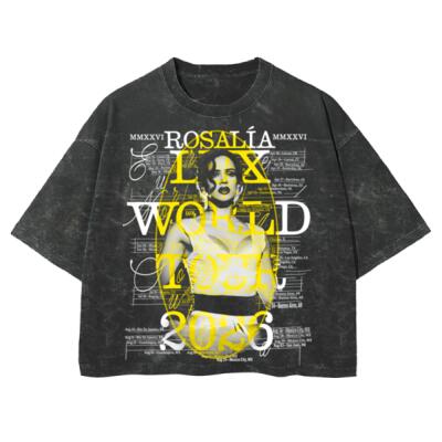 Rosalia Lux Tour Oversized Peso Completo Boxy Fit MINERAL WASH Miniatura
